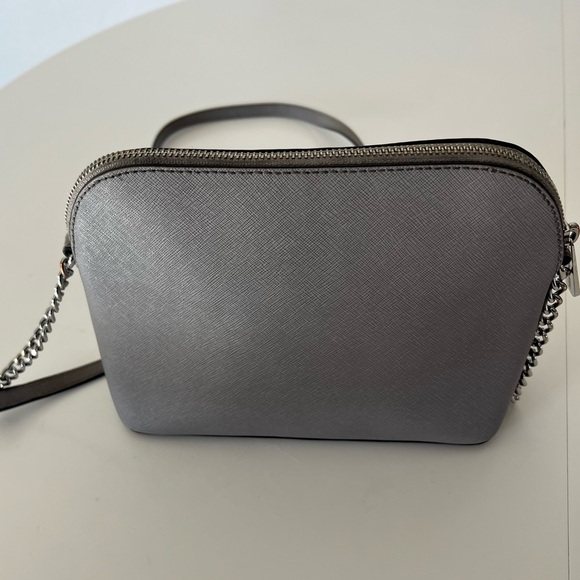 Michael Kors Grey Leather Structured Dome Chain Strap Crossbody Bag - Picture 7 of 11